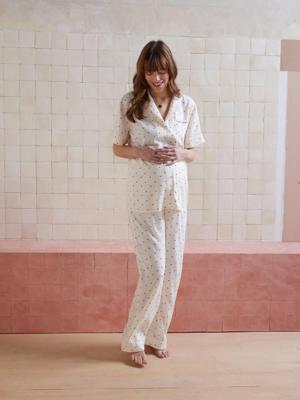 2-delige pyjamaset met hartjesprint Before and After ecru