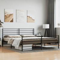Bedframe met hoofd- en voeteneinde metaal zwart 180x200 cm - thumbnail