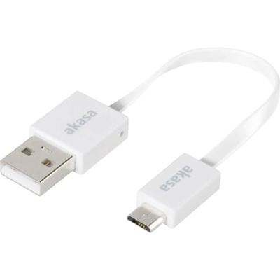 Akasa 0,15 m USB 2.0 A/Micro-B 0,15 m USB A Micro B witte kabel USB - kabel USB (0,15 m, USB A, Micro B, mannelijk/mannelijk, wit)