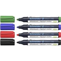 Schneider Schreibgeräte Maxx 290 129094 Whiteboardmarker Zwart, Rood, Blauw, Groen 4 stuk(s) - thumbnail