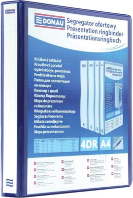 DONAU personaliseerbare ringmap, PP, ft A4, 4 D-ringen van 25 mm, blauw DONAU personaliseerbare ringmap, PP, ft A4, 4 D-ringen van 25 mm, blauw