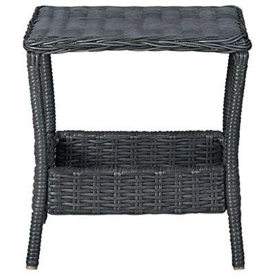 Tuintafel 45x45x46,5 cm poly rattan donkergrijs