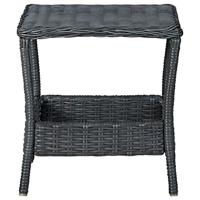 Tuintafel 45x45x46,5 cm poly rattan donkergrijs - thumbnail
