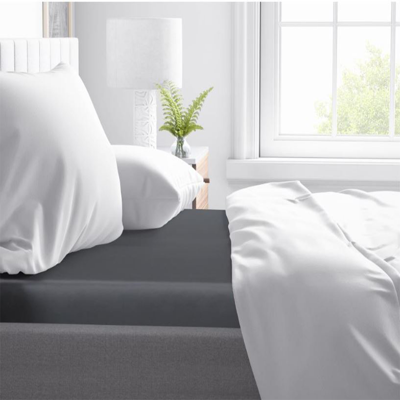 Primaviera Deluxe Topper Satijn Hoeslaken Antraciet 90 x 200 cm