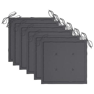 Tuinstoelen 6 st met kussens massief teakhout