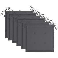 Tuinstoelen 6 st met kussens massief teakhout - thumbnail