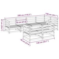 7-delige Loungeset massief grenenhout - thumbnail