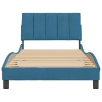 Bedframe met hoofdeinde fluweel blauw 100x200 cm - thumbnail