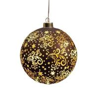 Led bal glas sterren dia. 15 cm donkerbruin/goud Anna's Collection - Annas collection - thumbnail