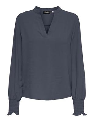 Only Onlmette V-neck Ls Smock Top Noos Wvn T-shirt Lange Mouw Ombre Blue