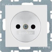 Berker S1 wandcontactdoos zonder randaarde 1-voudig polarwit mat KindVeilig - thumbnail