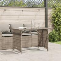 Tuintafel met glazen blad 110x68x70 cm poly rattan grijs - thumbnail