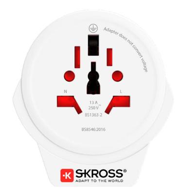 SKROSS | 1.500268 | World to USA USB | Universal World naar VS-adapter met USB A-aansluiting: 5V /2,4A - Spanning en vermogen 100V – 1500W / 250V – 3750W - Bescherming tegen elektrische schokken