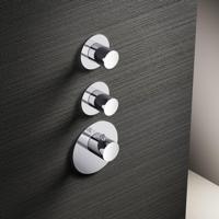 Hotbath Mate High Flow thermostaatkraan met 2 stopkranen inclusief inbouwdeel chroom MHF002 / MHF012CR - thumbnail