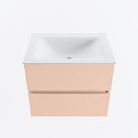MONDIAZ VICA 60cm badmeubel onderkast Rosee 2 lades. Wastafel CLOUD midden zonder kraangat, kleur Talc. - thumbnail