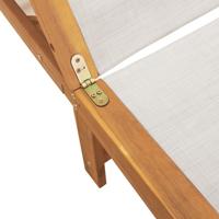 Ligbedden 2 st massief acaciahout en textileen grijs - thumbnail