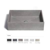Opzet Wastafel Urbi et Orbi Immissio Beton 60x40x17 cm Licht Grijs - thumbnail