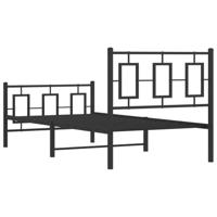 Bedframe met hoofd- en voeteneinde metaal zwart 90x200 cm - thumbnail