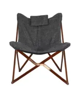 Vlinderstoel hout antraciet - thumbnail