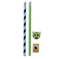 Monstarz Monster 7-delig Bureausetje in Doorzichtig Pennen Etui - thumbnail