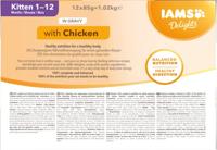 Iams Delights Kitten met kip in gravy natvoer kat (12x85g) 12 x 85 g - thumbnail