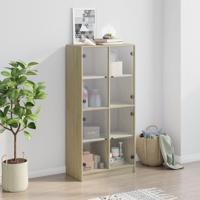 Hoge kast met deuren 68x37x142 cm bewerkt hout sonoma eiken - thumbnail