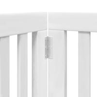 Hondenhek inklapbaar met deur 12 panelen 600cm populierhout wit - thumbnail