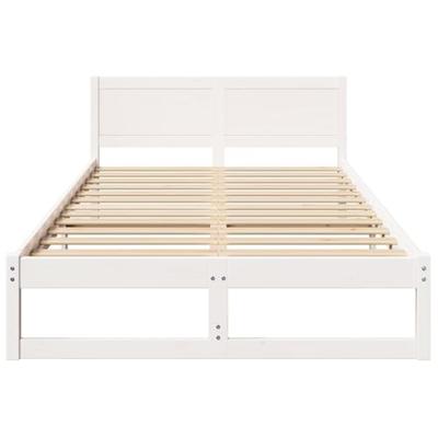 Bedframe met hoofdeinde Wit 120 x 190 cm Massief grenenhout