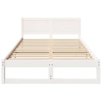 Bedframe met hoofdeinde Wit 120 x 190 cm Massief grenenhout - thumbnail