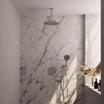 Brauer Chrome Carving Thermostatische Regendoucheset Inbouw - Hoofddouche 30 cm - 3 Weg - Handdouche Rond 3 Standen - Doucheslang - Wandaansluitbocht - Chroom