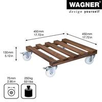 Wagner 20087001 Transportroller Hout Laadvermogen (max.): 250 kg 450 mm x 450 mm x 130 mm - thumbnail