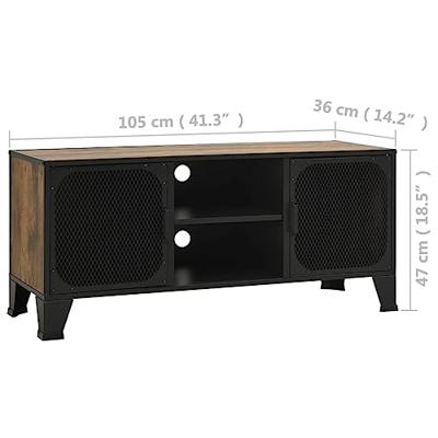 Tv-meubel 105x36x47 cm metaal en MDF rustiek bruin