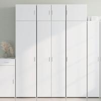 Opbergkast 70x42,5x225 cm bewerkt hout wit - thumbnail