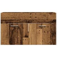 Wastafelkast 90x38,5x46 cm bewerkt hout oud houtkleurig - thumbnail