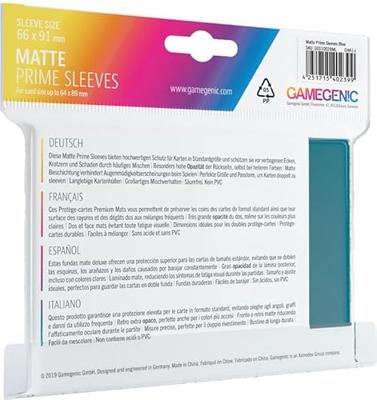 Gamegenic - Sleeves Matte Prime Blue (100 Sleeves) Gamegenic - Sleeves Matte Prime Blue (100 Sleeves)