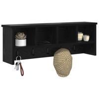 Wandgemonteerde kapstok met plank Zwart eiken 75 x 16 x 26 cm - thumbnail