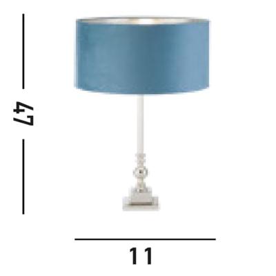 Searchlight Tafellamp chroomWhitby met blauwe kap - EU81214TE