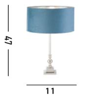 Searchlight Tafellamp chroomWhitby met blauwe kap - EU81214TE - thumbnail