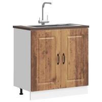 Spoelbakonderkast Kalmar 80x46x81,5 cm bewerkt hout oud hout - thumbnail