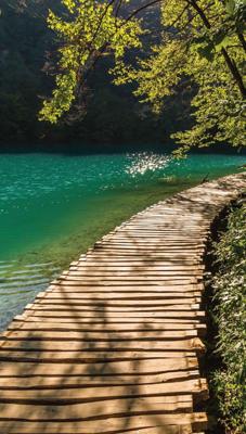 Pad langs meer 70x130cm Tuinschilderij Customize-it - Customize it