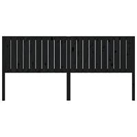 Hoofdbord 205,5x4x100 cm massief grenenhout zwart - thumbnail