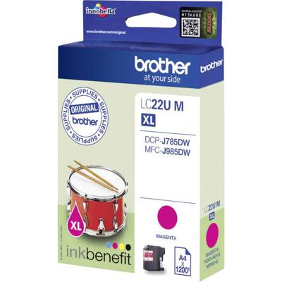 Brother inktcartridge, 1.200 pagina&apos;s, OEM LC-22UM, magenta