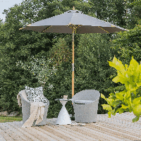 Nohr Parasol 'Genese' 270cm, kleur Grijs - thumbnail