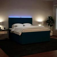 Boxspring met matras fluweel blauw 180x200 cm - thumbnail