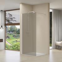 Inloopdouche Van Rijn ST01 100x200 cm Rookglas 8 mm Met Stabilisatiestang Wit - thumbnail