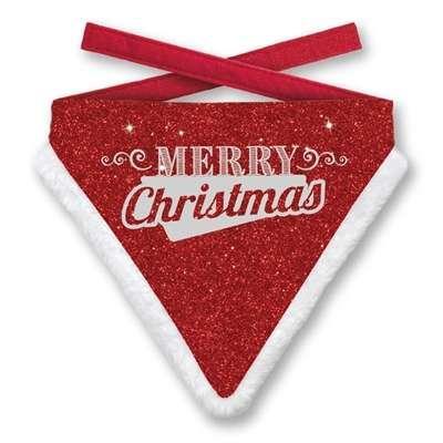 PLENTY GIFTS KERST BANDANA MERRY CHRISTMAS GLITTER ROOD