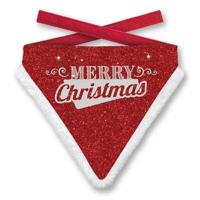 PLENTY GIFTS KERST BANDANA MERRY CHRISTMAS GLITTER ROOD - thumbnail