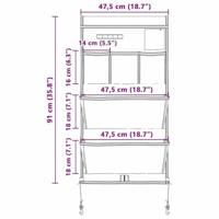 Opslagtas met opslag Zwart, Blauw 91 x 47.5 cm Oxford - thumbnail