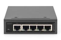 DIGITUS,Industriële,5-poorts,Gigabit,PoE,Extender,1-poorts,802.3bt,PoE,naar,4-poorts,802.3af/at - thumbnail