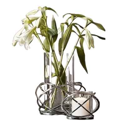 Vaas glas & metaal - vaas Love Knot, groot - vaas zilver